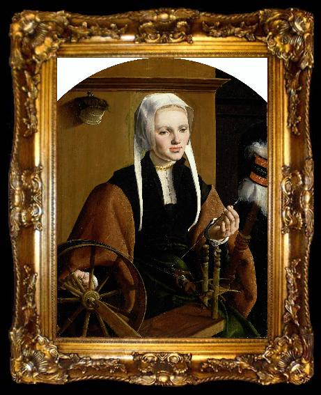 framed  Maarten van Heemskerck Portrait of a Woman, ta009-2
